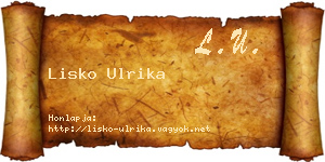 Lisko Ulrika névjegykártya